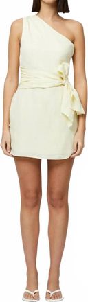 French Connection Birdie Linen Shoulder Tie Mini Dress In Cornsilk Yellow