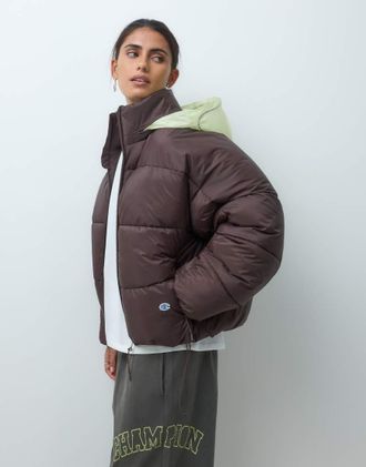 Champion Future Memories giacca piumino con cappuccio da donna marrone