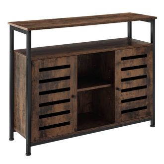 TecTake Sideboard Warrington - 2 Large Shelves, 3 Storage Compartments in Brown