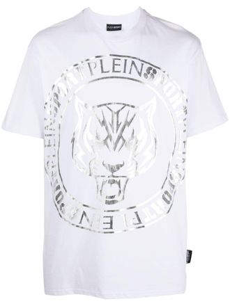 Plein Sport T-shirt con stampa Tiger - Bianco