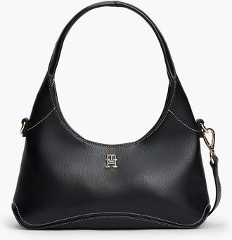 Tommy Hilfiger Womens Monogram Mini Crescent Bag - Black