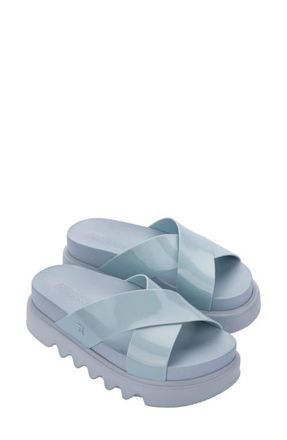 Melissa Cozy Cross Platform Slide Sandal in Blue at Nordstrom, Size 10