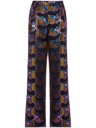 La DoubleJ La Comasca patterned-jacquard trousers - Black