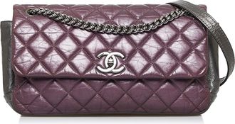 Chanel Pre-owned Womens Quilted Leather Shoulder Bag - Grey - One Size