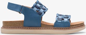 Clarks Arwell Glide Blauwe Combi Sandalen
