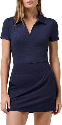Travis Mathew Skyloft Light Short Sleeve Polo in Heather Navy Blazer at Nordstrom, Size X-Small