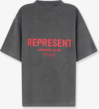 Represent Mens T-Shirt Crew Neck Grey Cotton T-Shirts And Polos