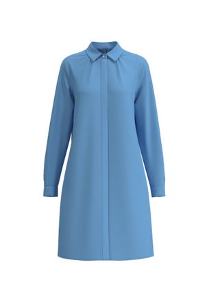 Seidensticker Sommerkleid SEIDENSTICKER Schwarze Rose, Damen, Gr. M38, Normalgr&ouml;ssen, blau (hellblau), 97% Baumwolle, 3% Elasthan, gl&auml;nzend, unifarben, regular fit,