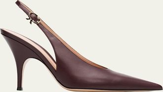 Gianvito Rossi 95mm Sofia Leather Slingback Pumps