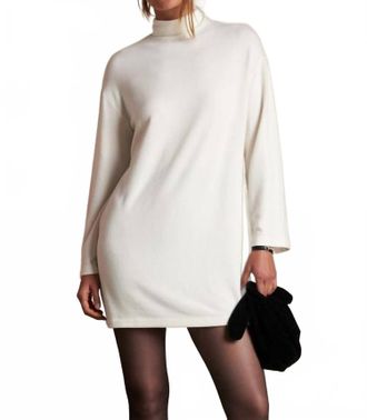 perfectwhitetee Anette Brushed Sweater Mock Neck Dress In Sugar