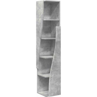 vidaXL vidaXL Mobile angolare Grigio cemento 27,5x27x140cm Legno multistrato