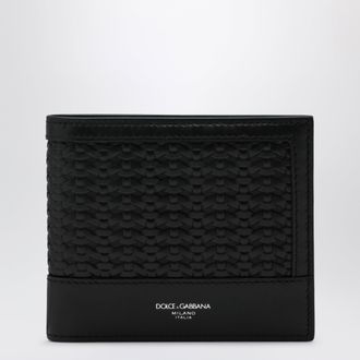Dolce & Gabbana Woven plong&eacute; calfskin wallet in black