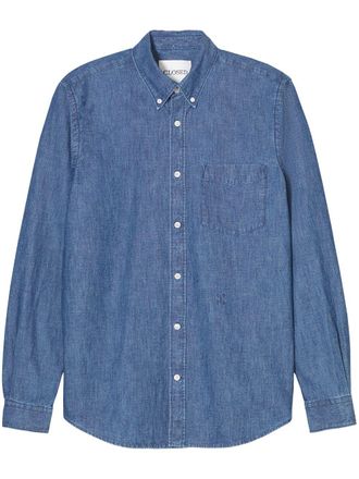 Closed button-up shirt - men - Cotton - S - Blue