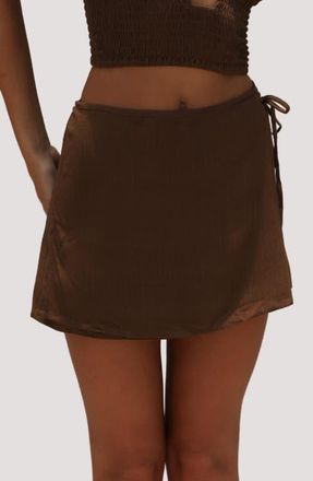 Stone Fox Swim Sola Miniskirt Cover-Up in Coconut Oil at Nordstrom, Size X-Small