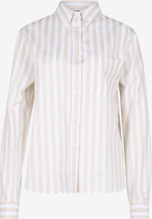 Saint Laurent Gestreiftes Hemd aus Bio-Baumwolle Monogram