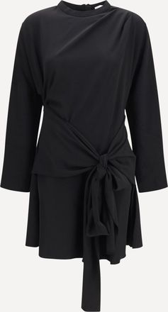 Ganni Draped-knot crepe mini Dress Female 38