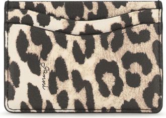 Ganni Womens Card Holder Bou Almond Milk Recycled Polyester Wallets & Purses