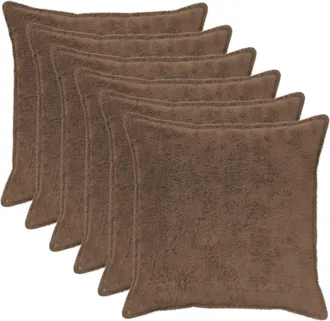 vidaXL Funda De Almohada 6 Uds. Houten Marr&oacute;n Claro 55 X 55 Cm Vidaxl