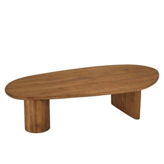 Macabane Mesa de centro de 140 x 75 cm de madera de teca reciclada