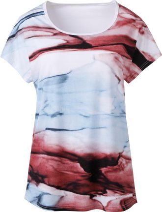 Deproc Funktionsshirt DEPROC ACTIVE CLAIRE WOMEN, Damen, Gr. 44L, weiss (wei&szlig;), 60% Baumwolle; 40% Polyester, tailliert, Shirts Funktionsshirt, mit Allover-P