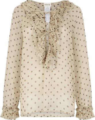 P.A.R.O.S.H. Pallina Blouse - Dames - Blouses - Beige - S - Polyester - Overhemden