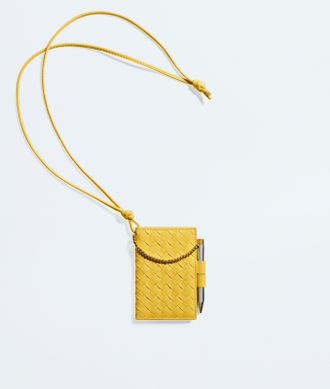 Bottega Veneta Intrecciato Piccolo Pencil Badge Holder - Yellow - Women