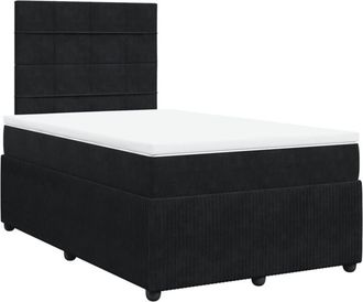 vidaXL Cama Box Spring Con Colch&oacute;n Terciopelo Negro 120x190 Cm Vidaxl