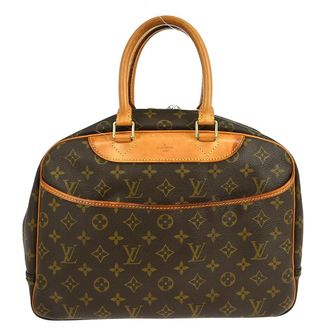 Louis Vuitton Deauville Handbag Monogram Canvas Brown Canvas Handbag (Pre-Owned)