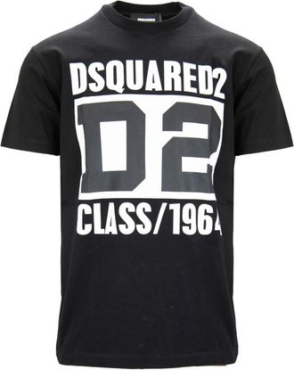 Dsquared2 Grafische Print Katoenen Heren T-Shirt - Heren - T-shirts - Zwart - L - Katoen - Tops