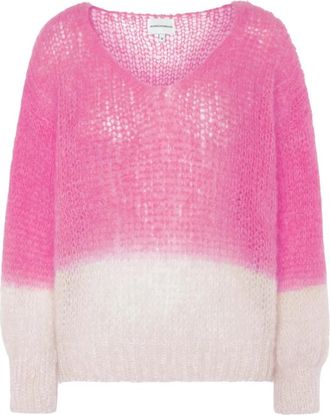 Americandreams Milana Knit - Dames - V-hals truien - Roze - S - Wol - Truien & Vesten