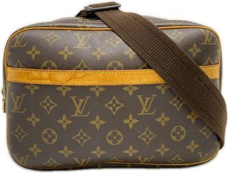 Louis Vuitton Brown Coated Canvas Leather Shoulder Bag (Pre-Owned)