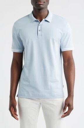 BOSS Parlay Tipped Cotton Polo in Light Blue at Nordstrom Rack, Size Medium