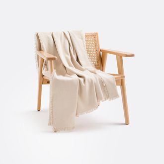La Redoute Interieurs Plaid in katoen met franjes, Panama