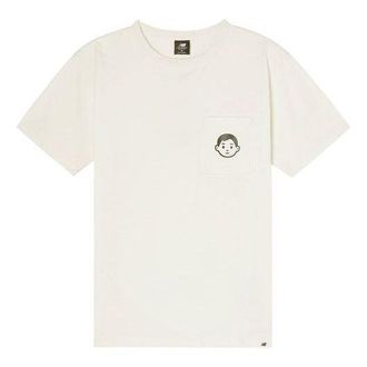 New Balance x Noritake Crossover Small Printing Sports Short Sleeve Couple Style White AMT12348-RSI