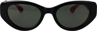 Gucci Stijlvolle Zonnebril - Dames - Zonnebrillen - Zwart - 52 MM - Accessoires
