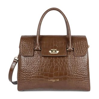 Lancaster Tassen, Dames, Bruin, ONE Size, Leer, Exo Large Flap Handbag