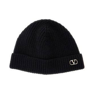Valentino Garavani VLogo Signature Beanie - male - Valentino Garavani - Accessories - Black - ONE SIZE - Accessories