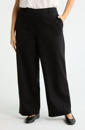 Eileen Fisher High Waist Wide Leg Pants in Black at Nordstrom, Size 3X
