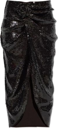 Rotate Sequins Knot Skirt - Dames - Midirokken - Bruin - M - Polyester - Rokken