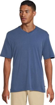 Tommy Bahama Bay Stripe V-neck Mens T Shirt Bering Blue : 2XL, Modal/Polyester/Tencel