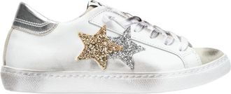 2Star Lage Top Casual Leren Sneakers Wit - Dames - Sneakers - Wit - 37 EU - Leer - Schoenen