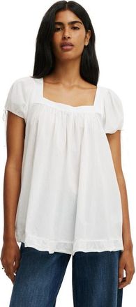 Cotton On Womens Eliza Babydoll Tunic Top in White at Nordstrom, Size 8