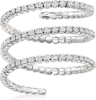 Ross-Simons Diamond Flexible Wrap Ring in Sterling Silver