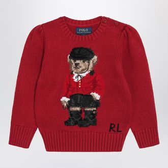 Polo Ralph Lauren Maglione Polo Bear rosso in cotone