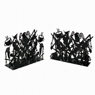 Vacchetti Vacchetti - Organizador De Revistas De Metal Cubiertos 1-2 Negro 35x12x26cm