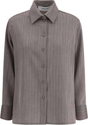Golden Goose Brown Fleece Wool Dress Womens Shirt
