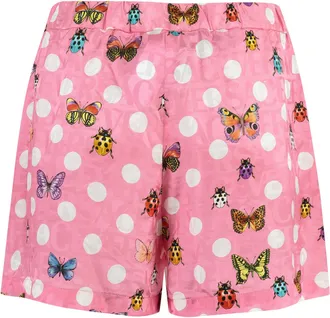 Versace Womens Silk Blend Shorts Pink Viscose