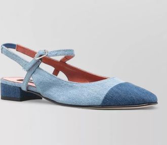 Carel oceano slingback pumps block heel square toe