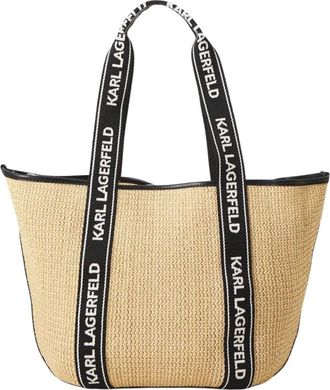 Karl Lagerfeld Tote Bags, female, Beige, Size: ONE SIZE K/Essential Raffia Bag