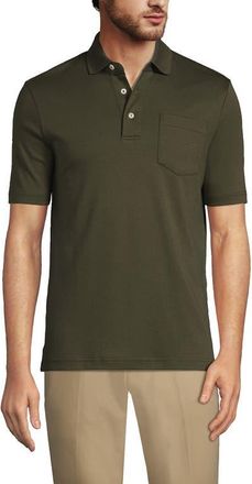 Lands End Short Sleeve Cotton Supima Polo Shirt with Pocket in Forest Moss at Nordstrom, Size Xx-Large